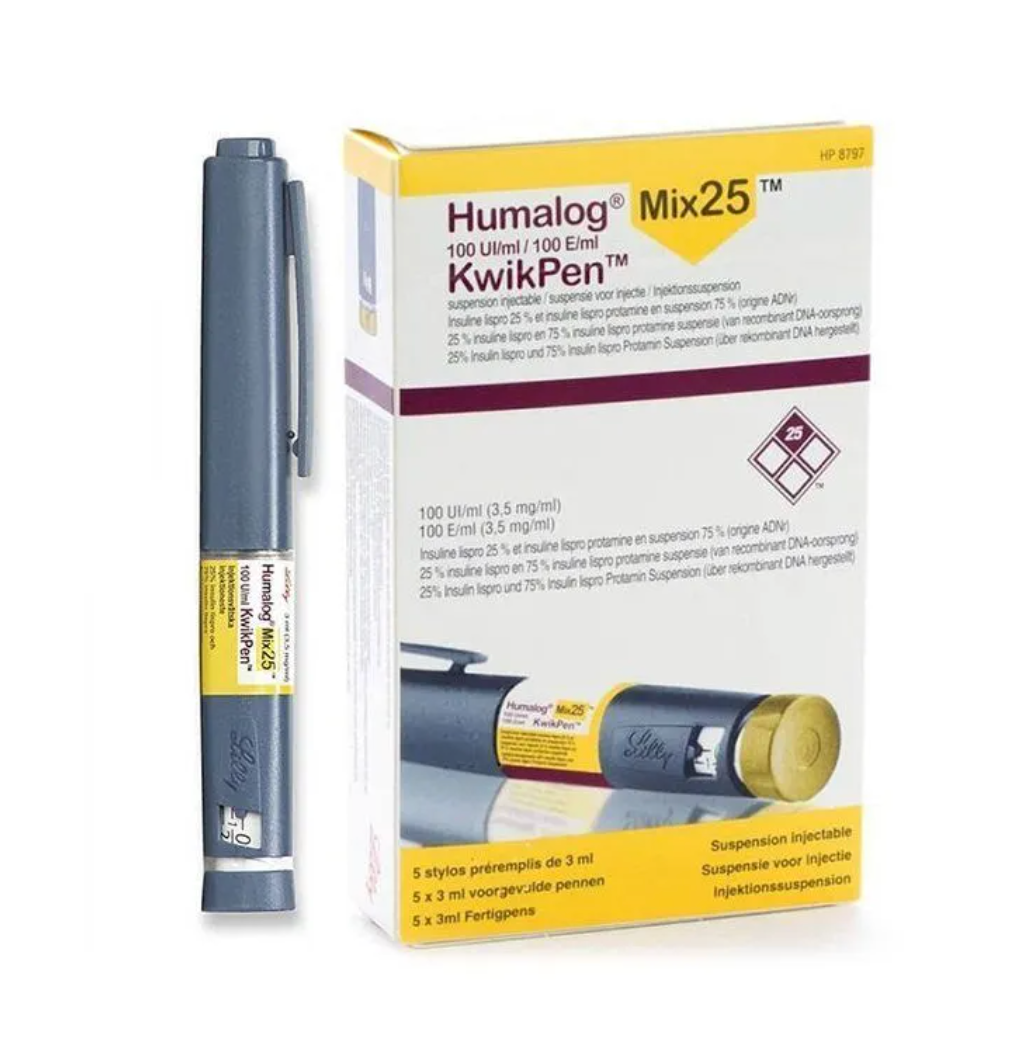 INSULINA HUMALOG MIX 25 KPEN 100U/Ml 3 Ml DIABETES TIPO 1 Y 2